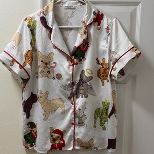 Dog Print Women's 2 Piece Pajama Set  size S